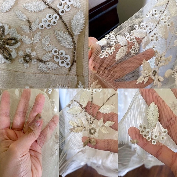 BHLDN Ivory Floral Lace Bridal Gown - Picture 4 of 13